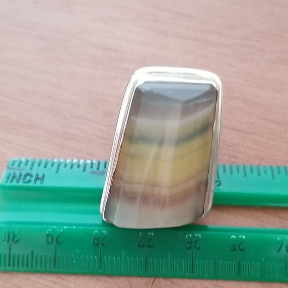 Fluorite Statement Ring in Sterling Silver - Picture 3 of 5